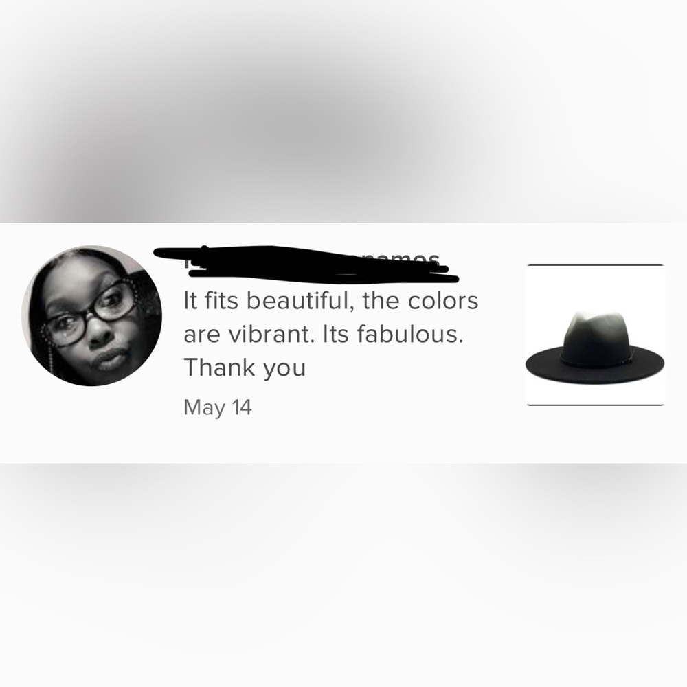 (Last 2) Wide brim fedora hat, belt around - black/white - Picture 4 of 5